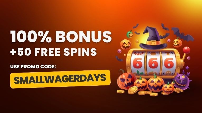 100% Bonus + up to 50 €1 Free Spins – Code: SMALLWAGERDAYS