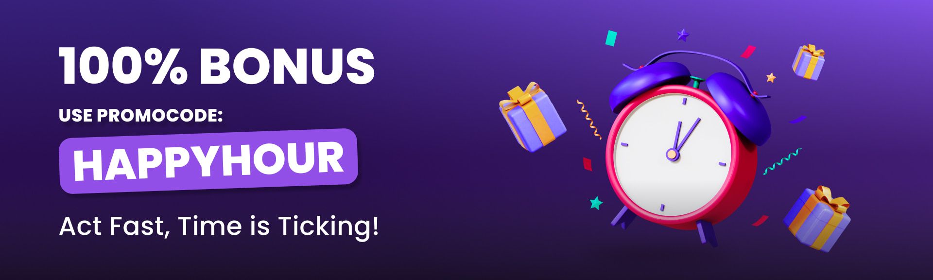 HAPPYHOUR - Double your deposit instantly with lighter-than-usual wagering!